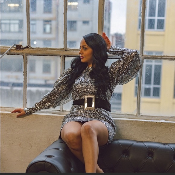 ZARA BELTED SEQUIN DRESS - Picture 2 of 8